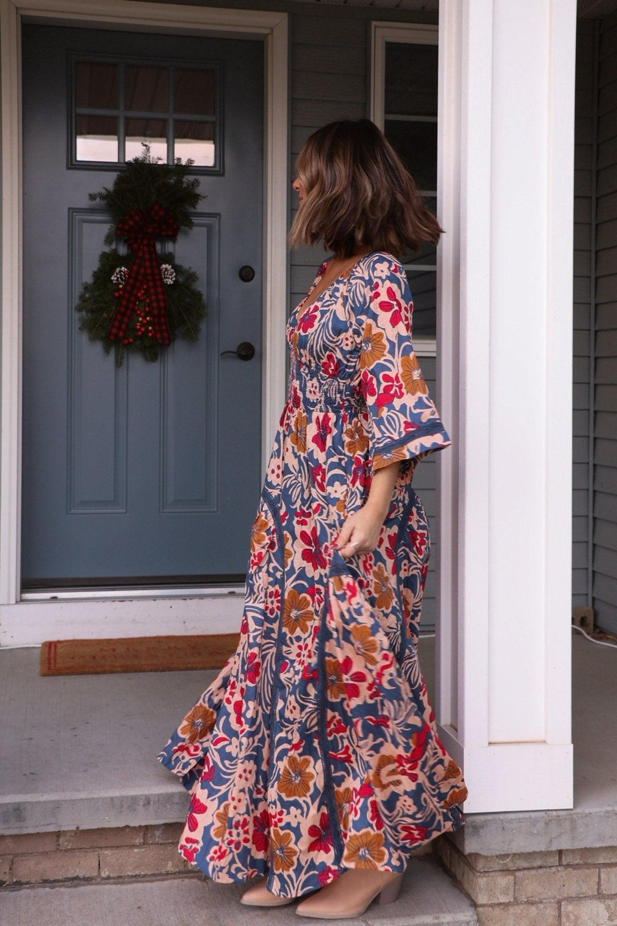 Free People Navy Multi Print Dixie Maxi Dress - FINAL SALE Product Image