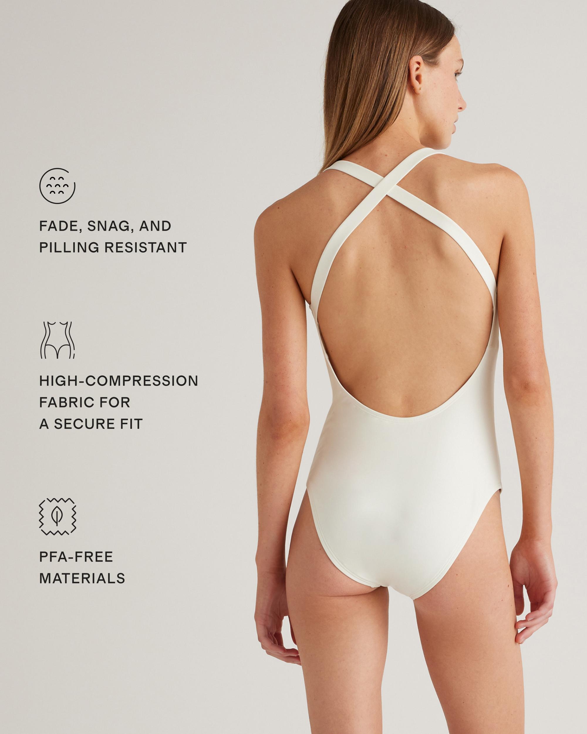 Quince | Women's Italian Cross-Back One-Piece Swimsuit 78% Recycled Polyamide, 22% Spandex Product Image