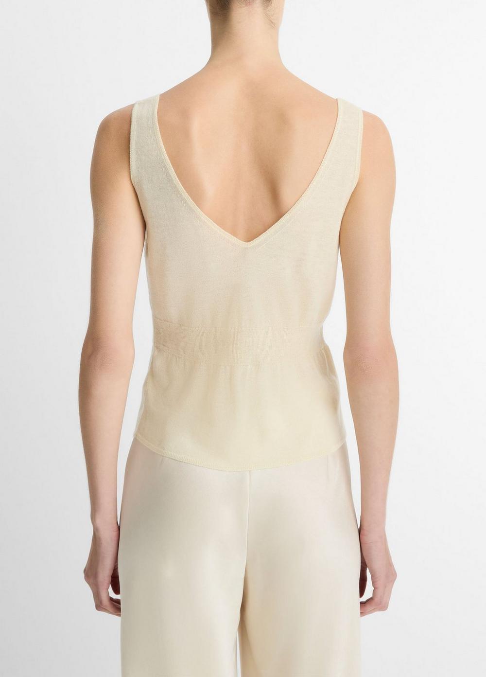 Wool & Cashmere-Blend V-Neck Sweater Tank Product Image