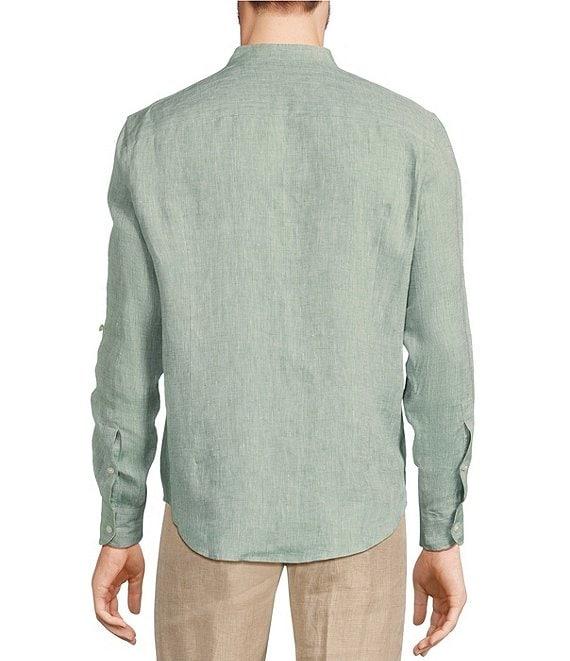 Murano Baird McNutt Linen Classic Fit Mandarin Collar Long Sleeve Woven Shirt Product Image