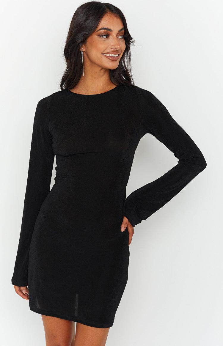 Florence Black Lace Up Mini Dress Product Image