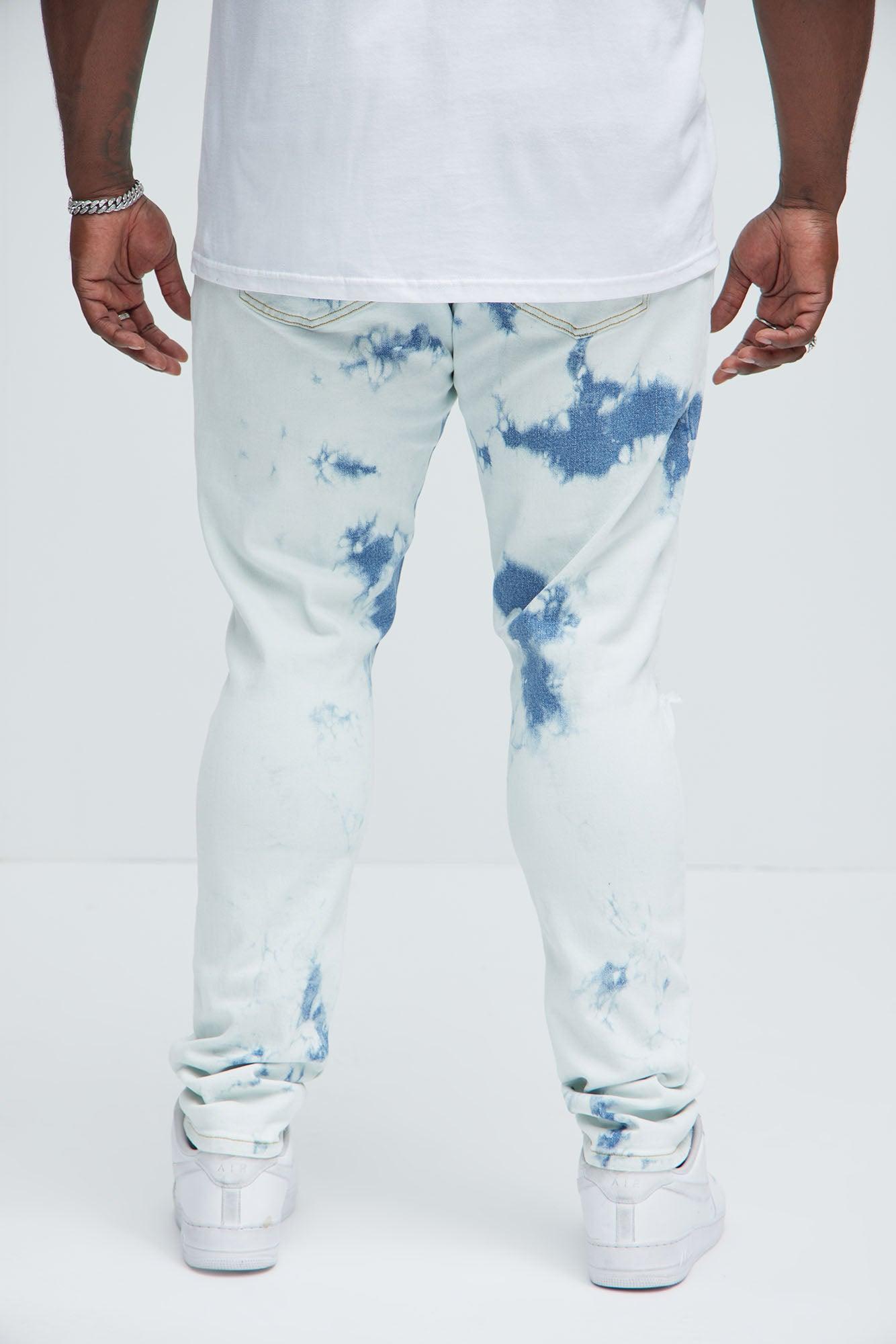 Drop It Bleached Stacked Skinny Jeans - Bleach Blue Wash Product Image