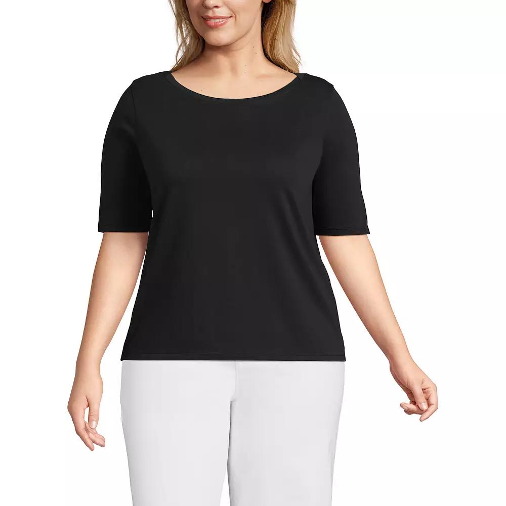 Plus Size Lands' End Supima Top, Women's, Size: 1XL, Fresh Ivory Product Image