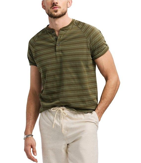 Buffalo David Bitton Klaus Short Sleeve Stripe Henley Shirt Product Image