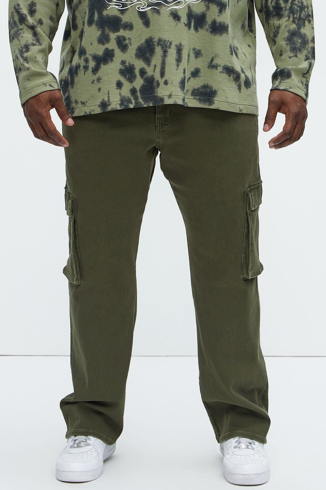 Classic Straight Cargo Jeans - Olive Product Image