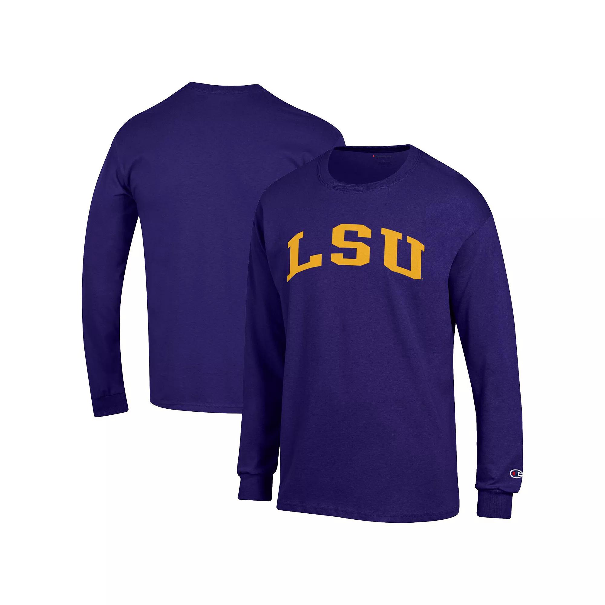Men's Champion Purple LSU Tigers Basic Arch Long Sleeve T-Shirt,  Product Image