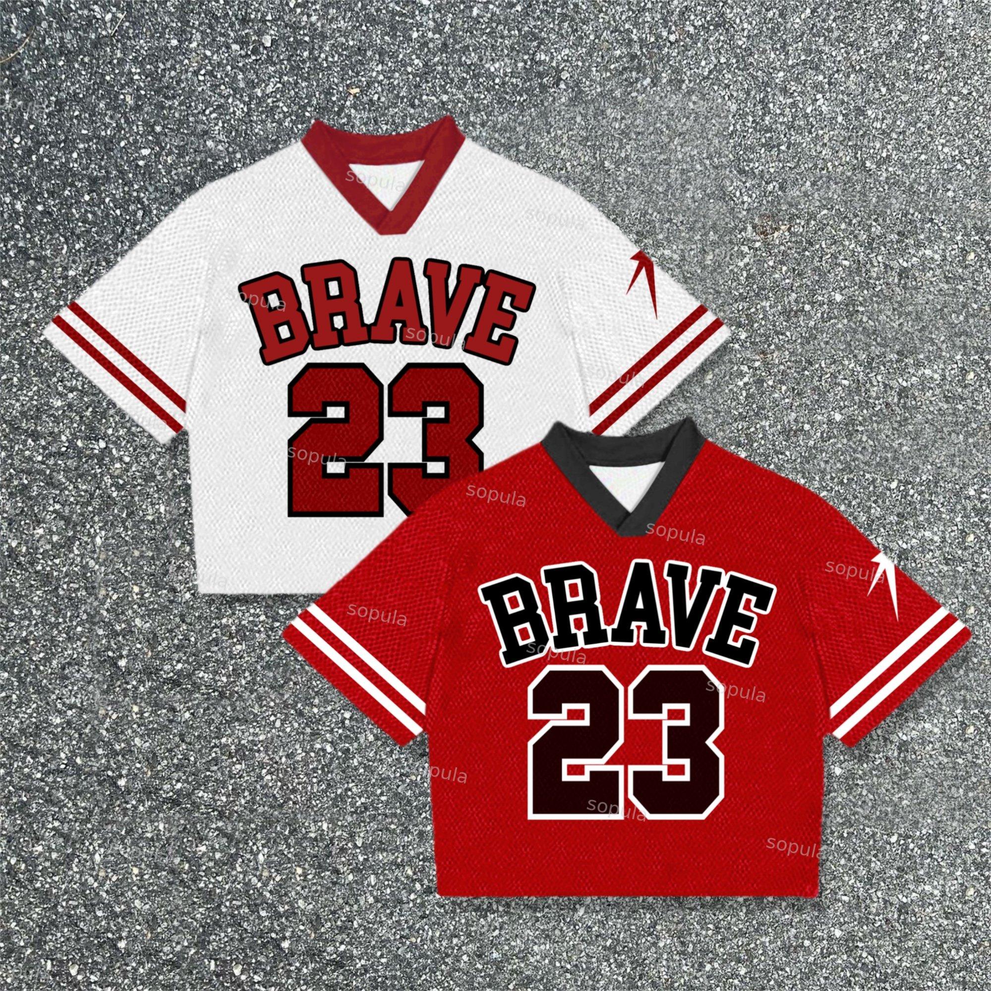 Sopula Brave No 23 Printed Blokette Blokecore V-Neck T-Shirt Product Image