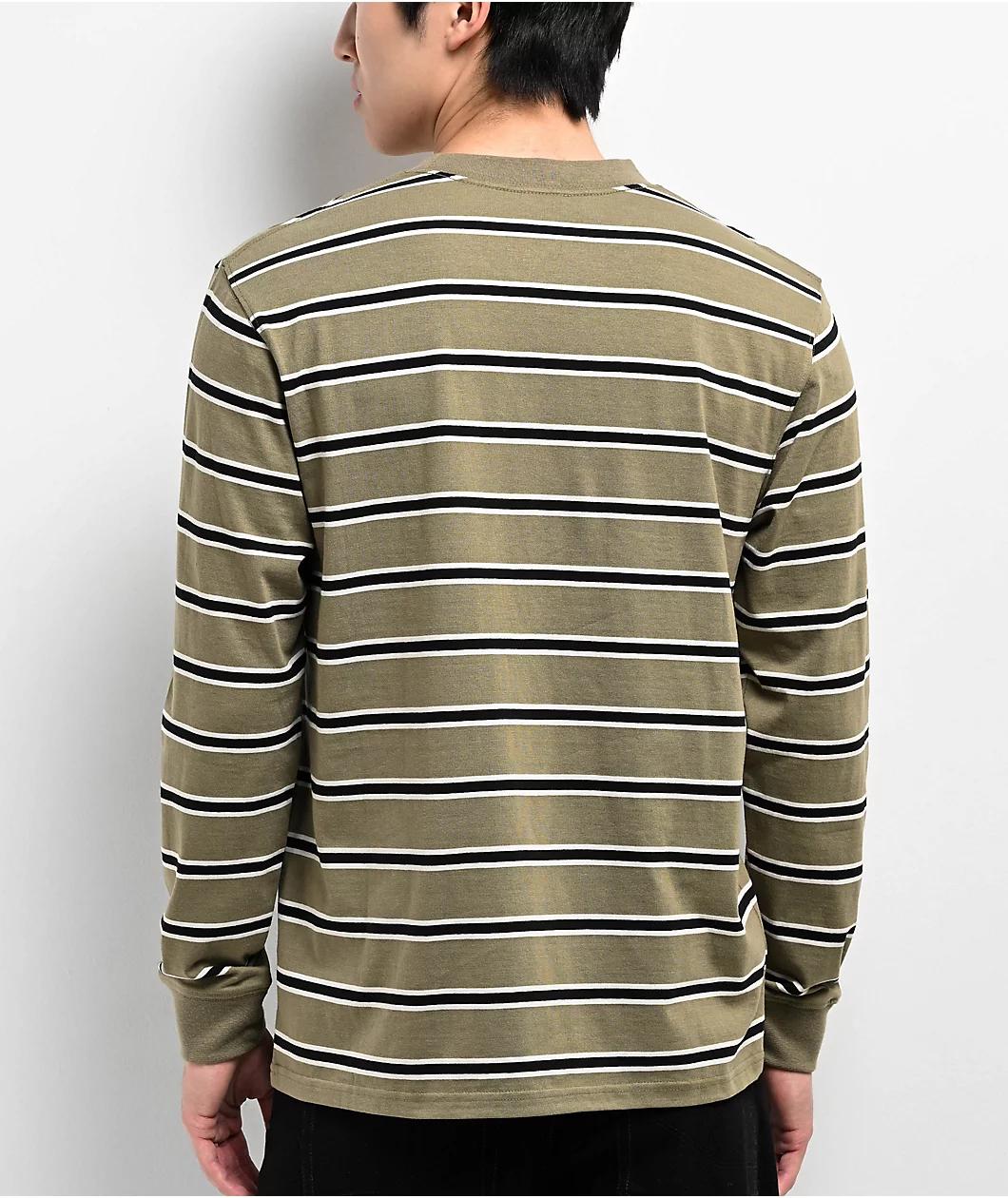 Empyre Stove Top Green Stripe Long Sleeve Knit T-Shirt Product Image
