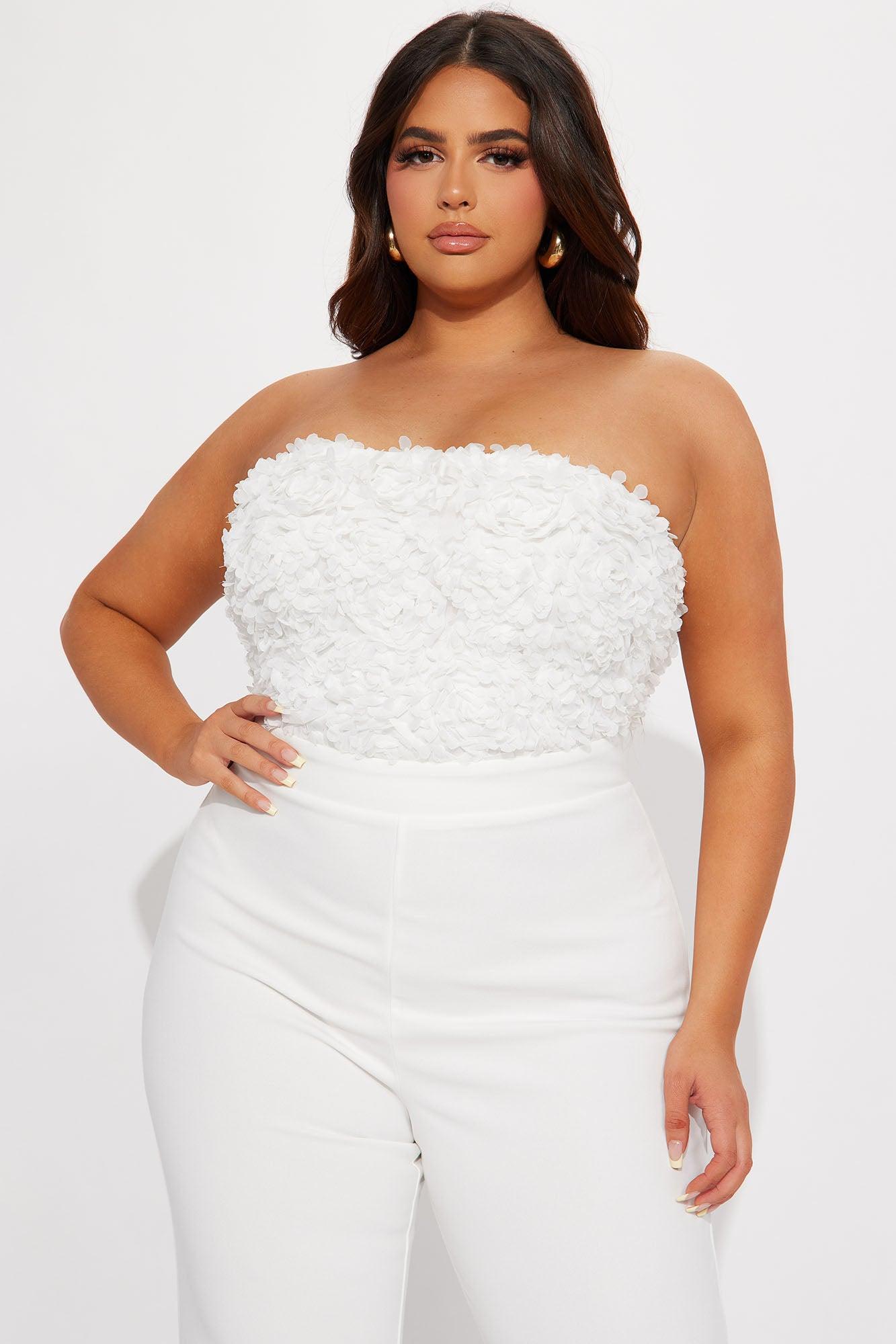 Diana 3D Floral Jumpsuit - White Product Image