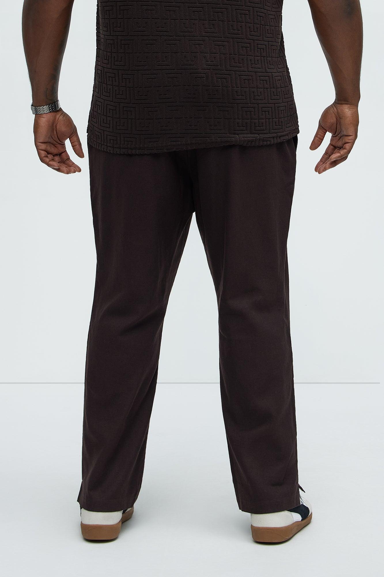 Bahamas Linen Slim Pull On Pants - Brown Product Image