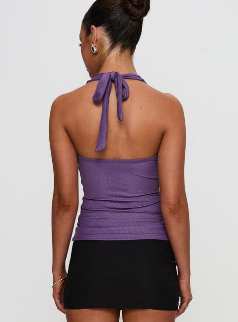 Clovah Halter Top Purple Product Image