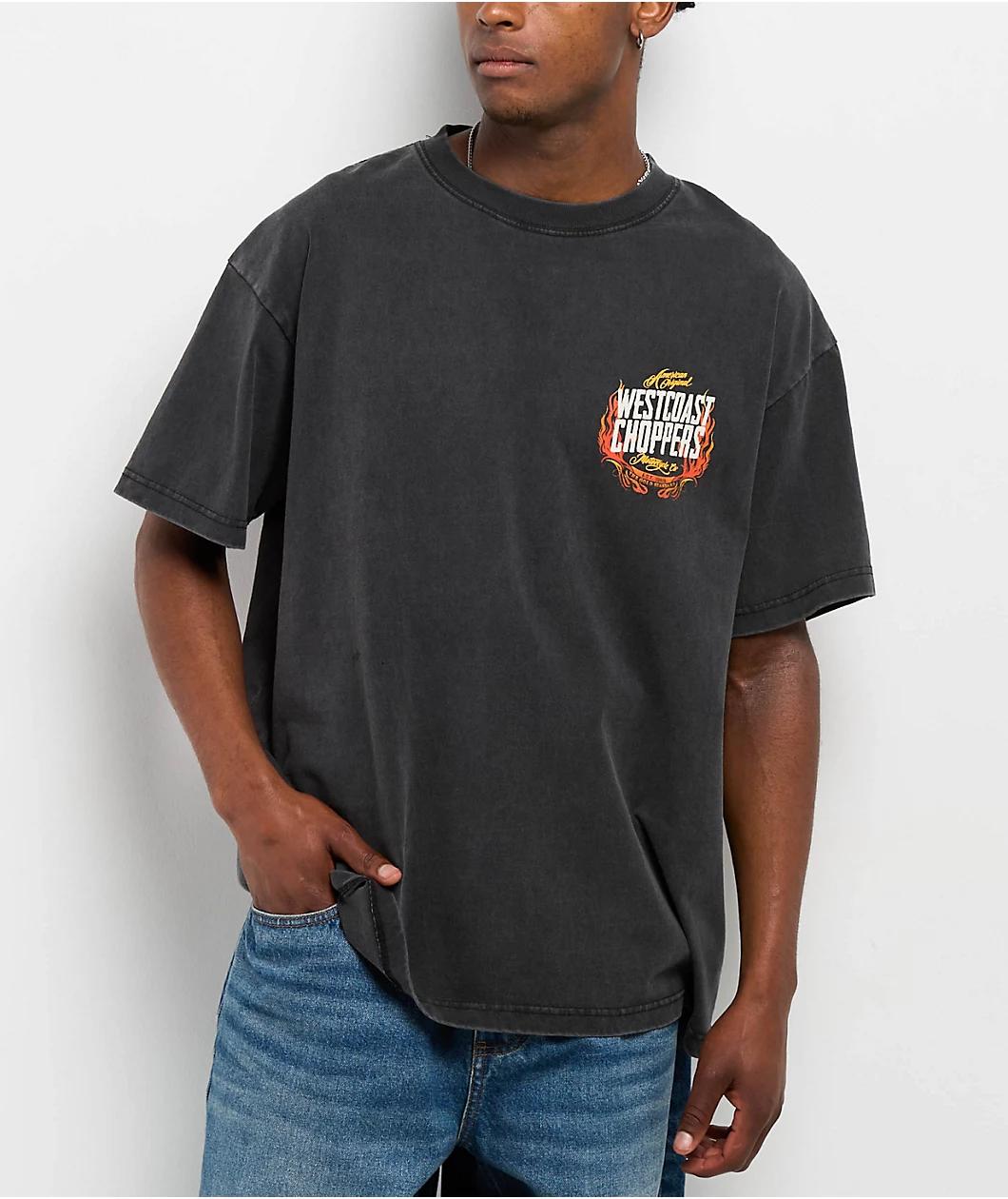 West Coast Choppers Gold Standard Black Wash T-Shirt Product Image