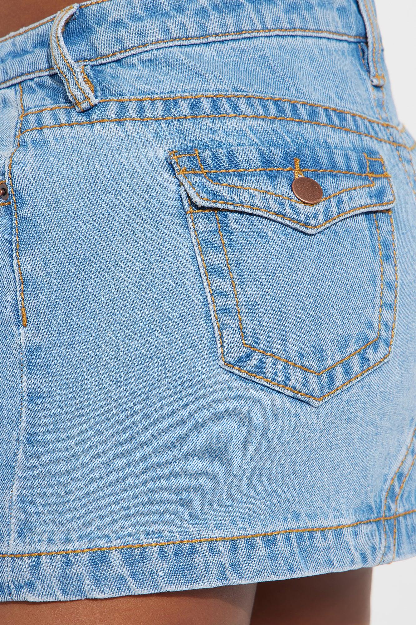 Kylie Denim Mini Skirt - Light Wash Product Image