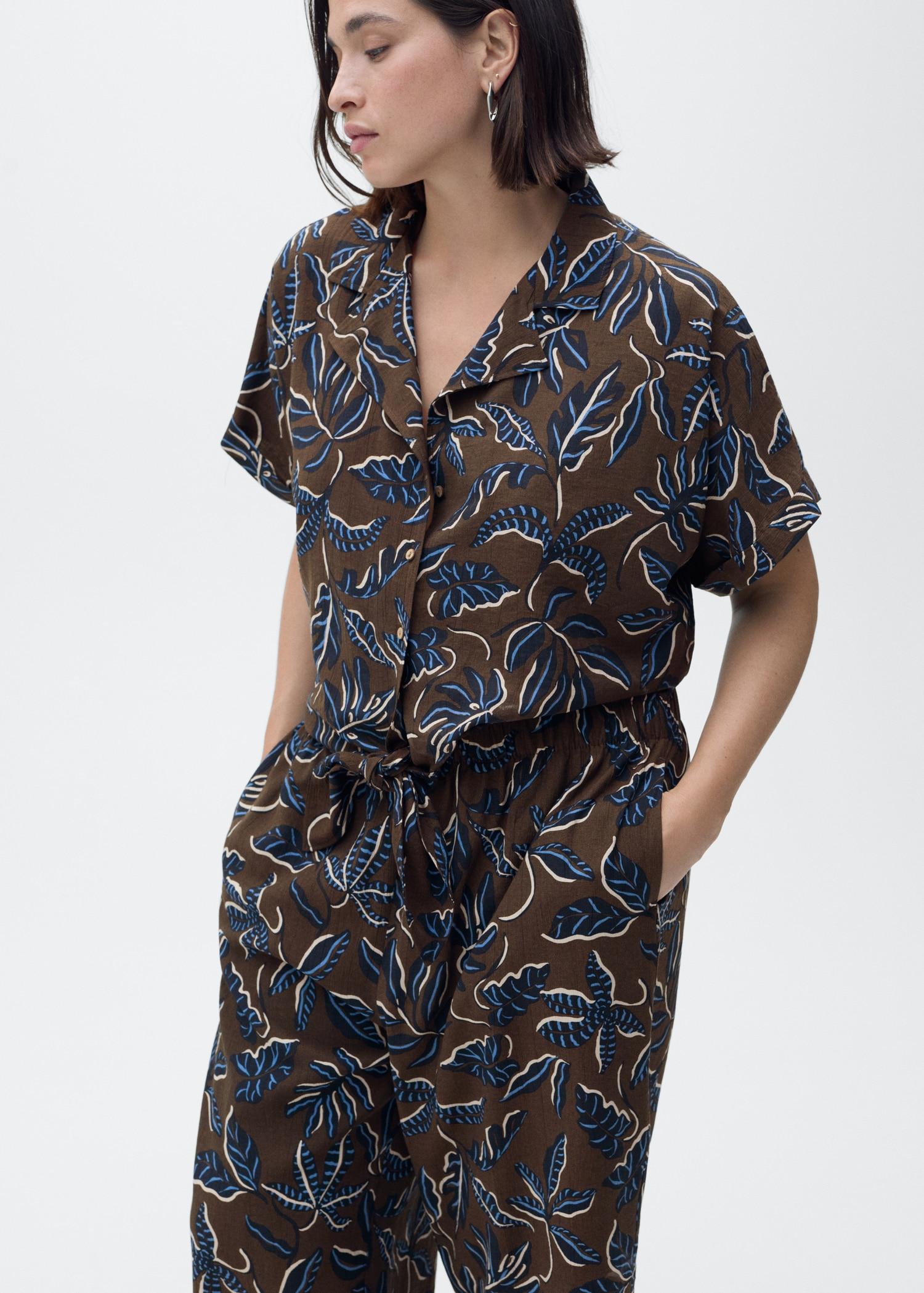 Printed culotte pants - Women | MANGO USA Product Image