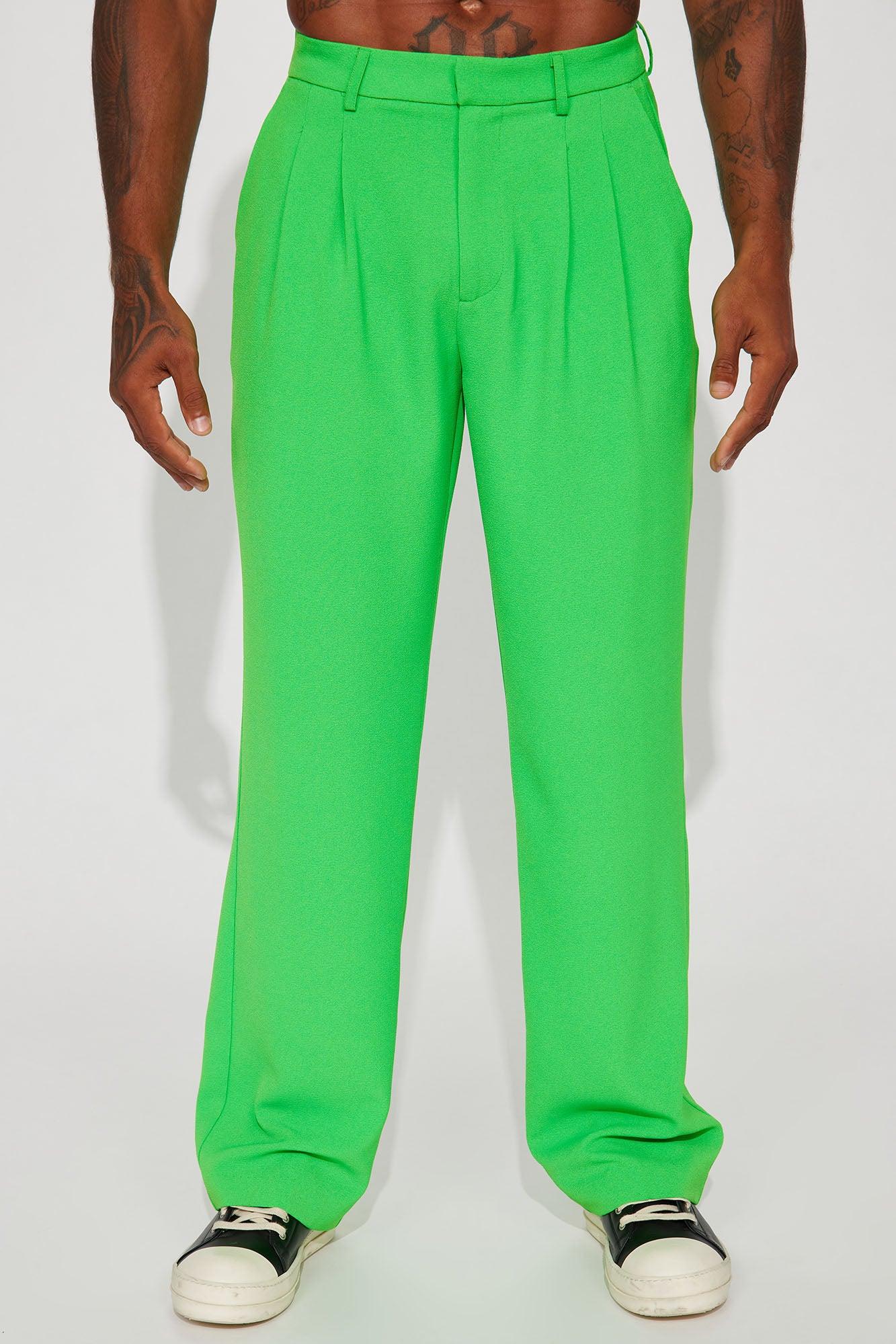 Golden Hour Pleated Loose Trousers - Green Product Image