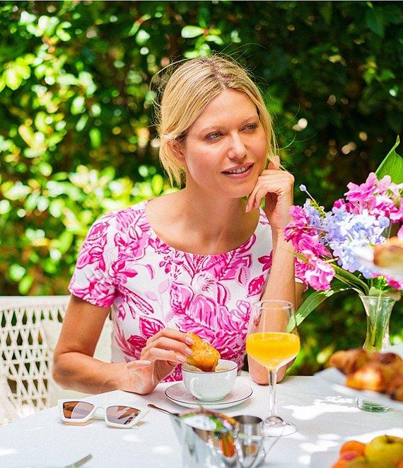 Lilly Pulitzer x Saint James Rose Soleil Round Neck Short Sleeve Knit Top Product Image