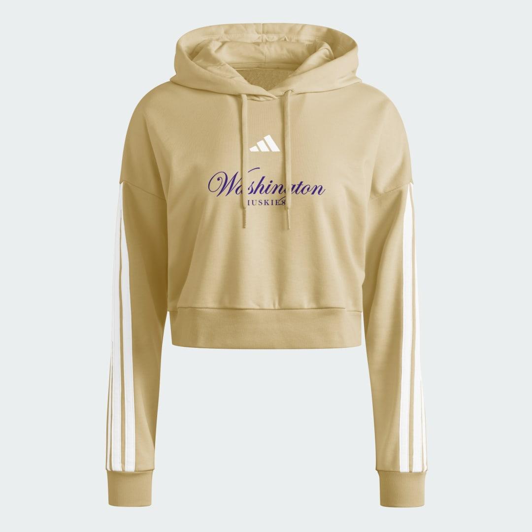 adidas Texas A&M Aggies Essentials 3-Stripes Crop Hoodie Team Maroon XL Womens Product Image