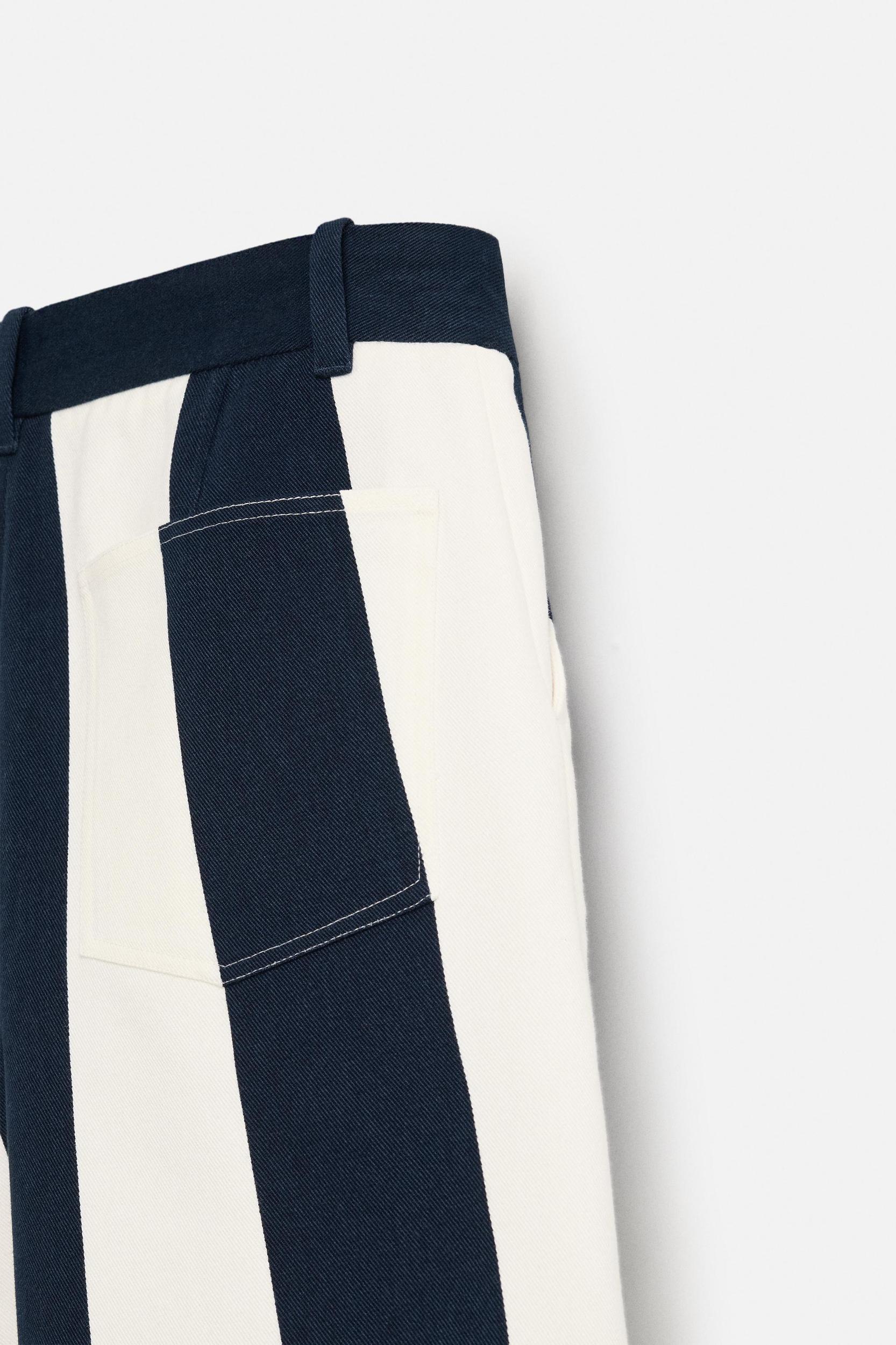 PLEATED STRIPED SHORTS Product Image