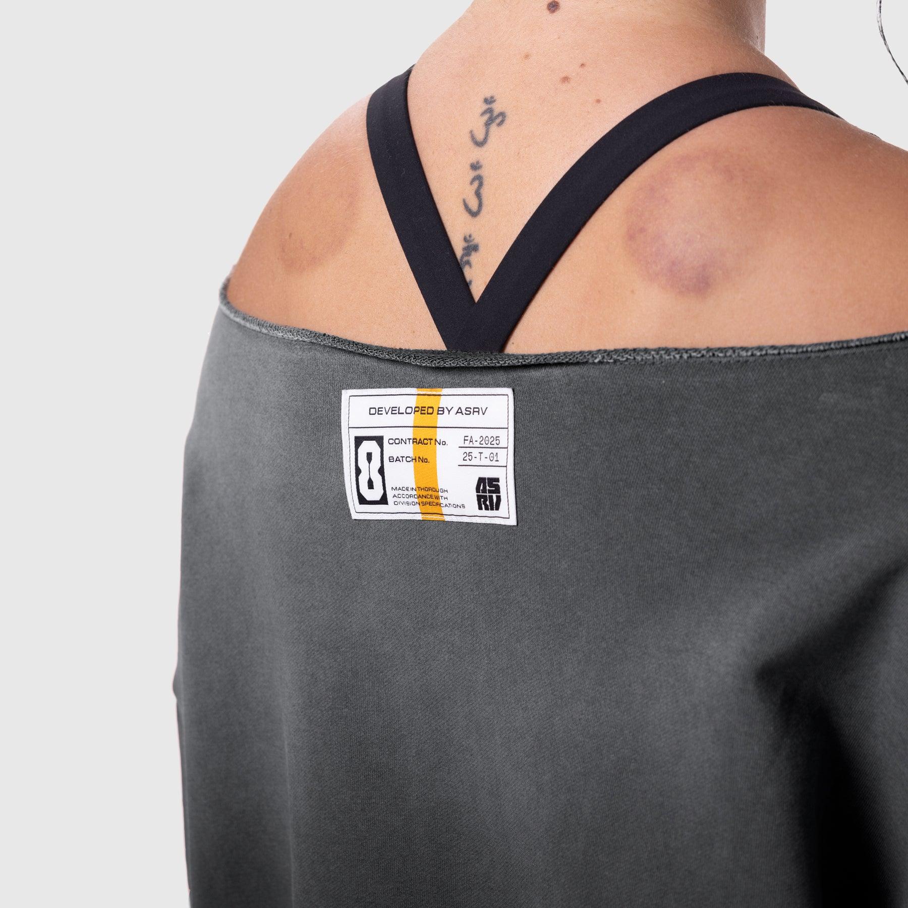 W049. Raw Hem Oversized Crewneck - Black Sun Fade Product Image