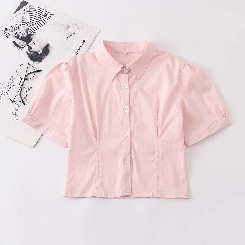 Collared Plain Shirt / High Rise Plain Mini Pencil Skirt / Neck Tie / Sheer Tights (Various Designs) Product Image