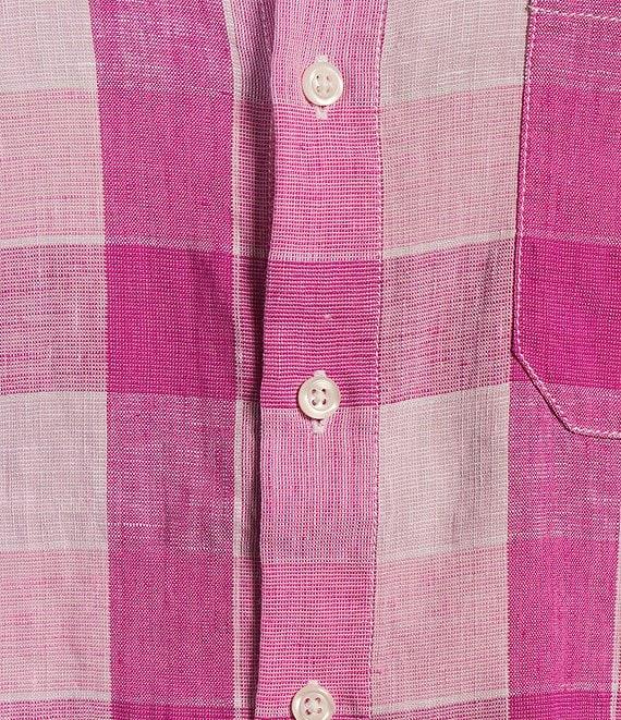 Tommy Bahama Barbados Breeze Beach Day Checked Long Sleeve Linen Blend Shirt Product Image