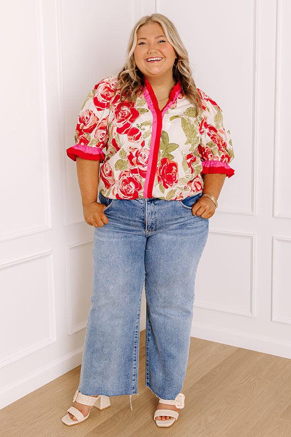 Botanical Garden Stroll Ruffle Top Curves Product Image