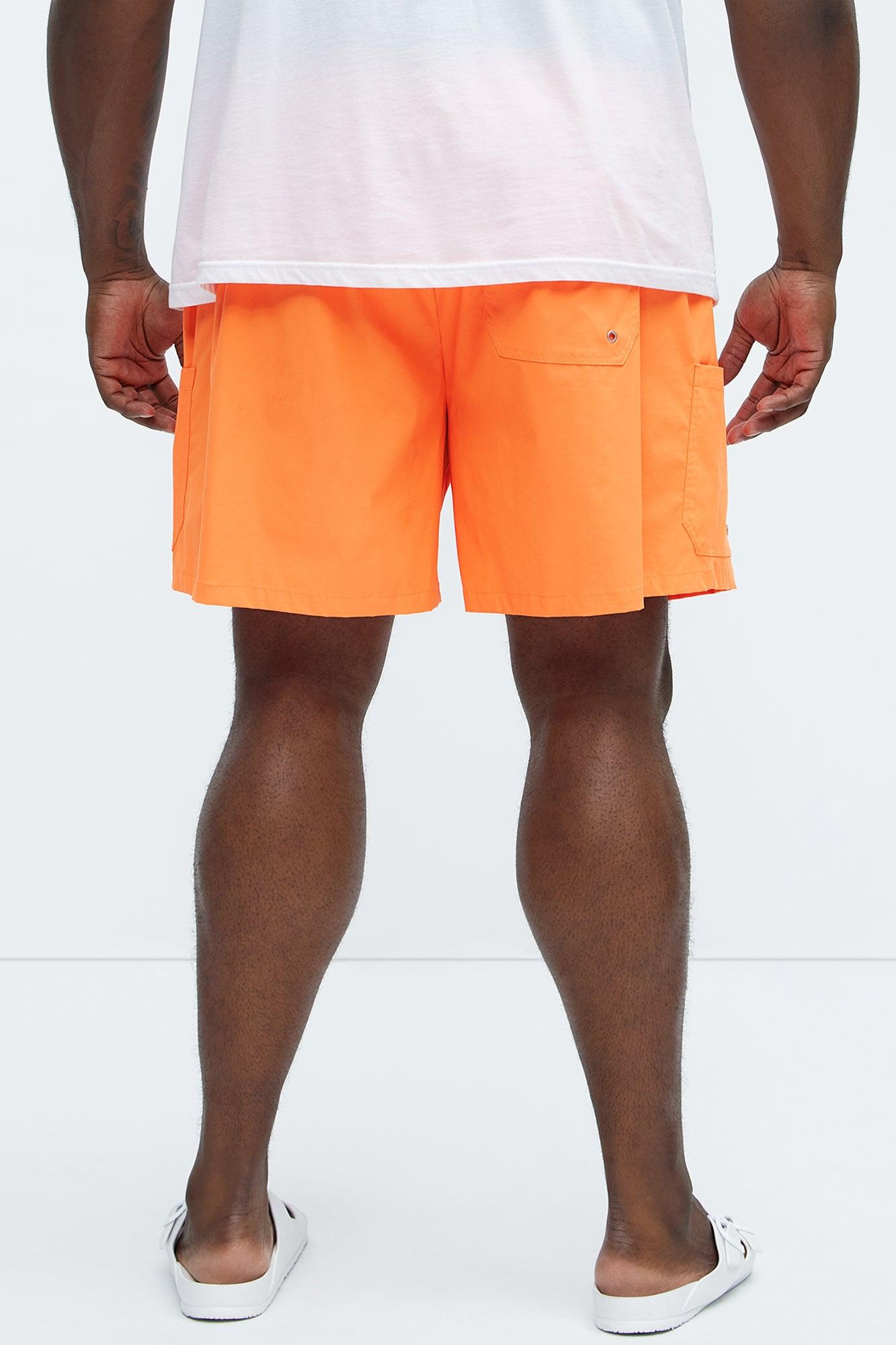 Keeping It Solid Velcro Swim Classic Trunk - Orange Product Image
