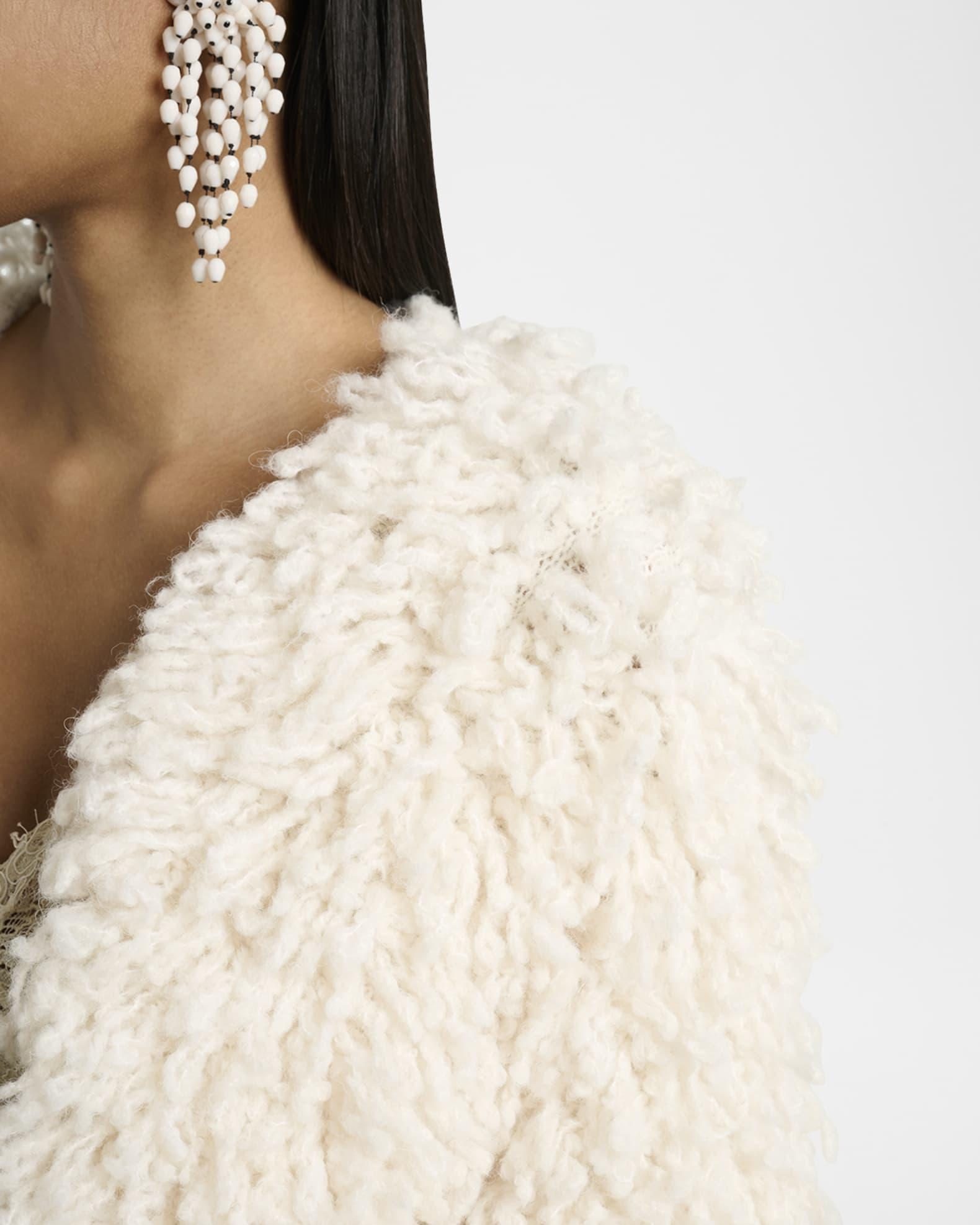 Fedra Furry Alpaca Knit Jacket Product Image