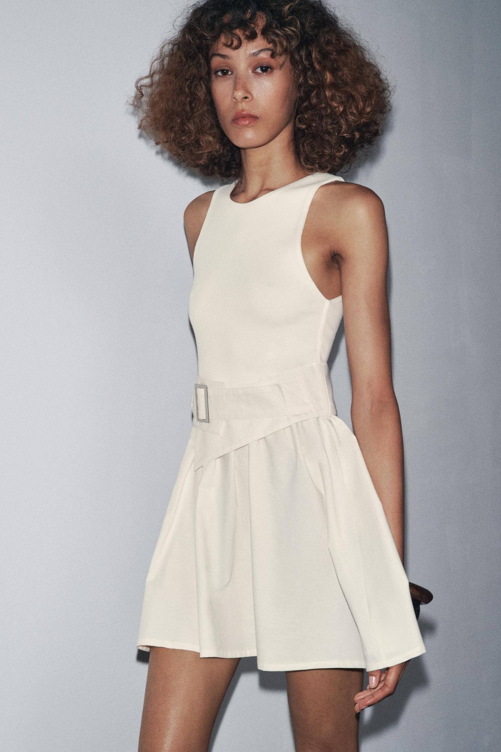 COMBINATION TWILL BELTED DRESS Product Image