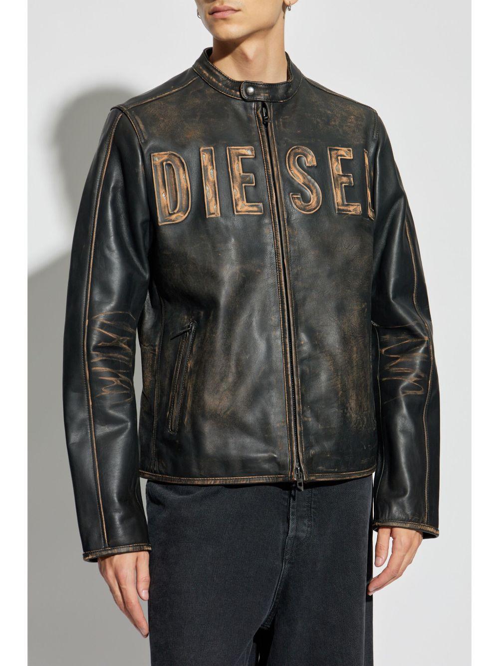 logo-embossed leather jacket Product Image