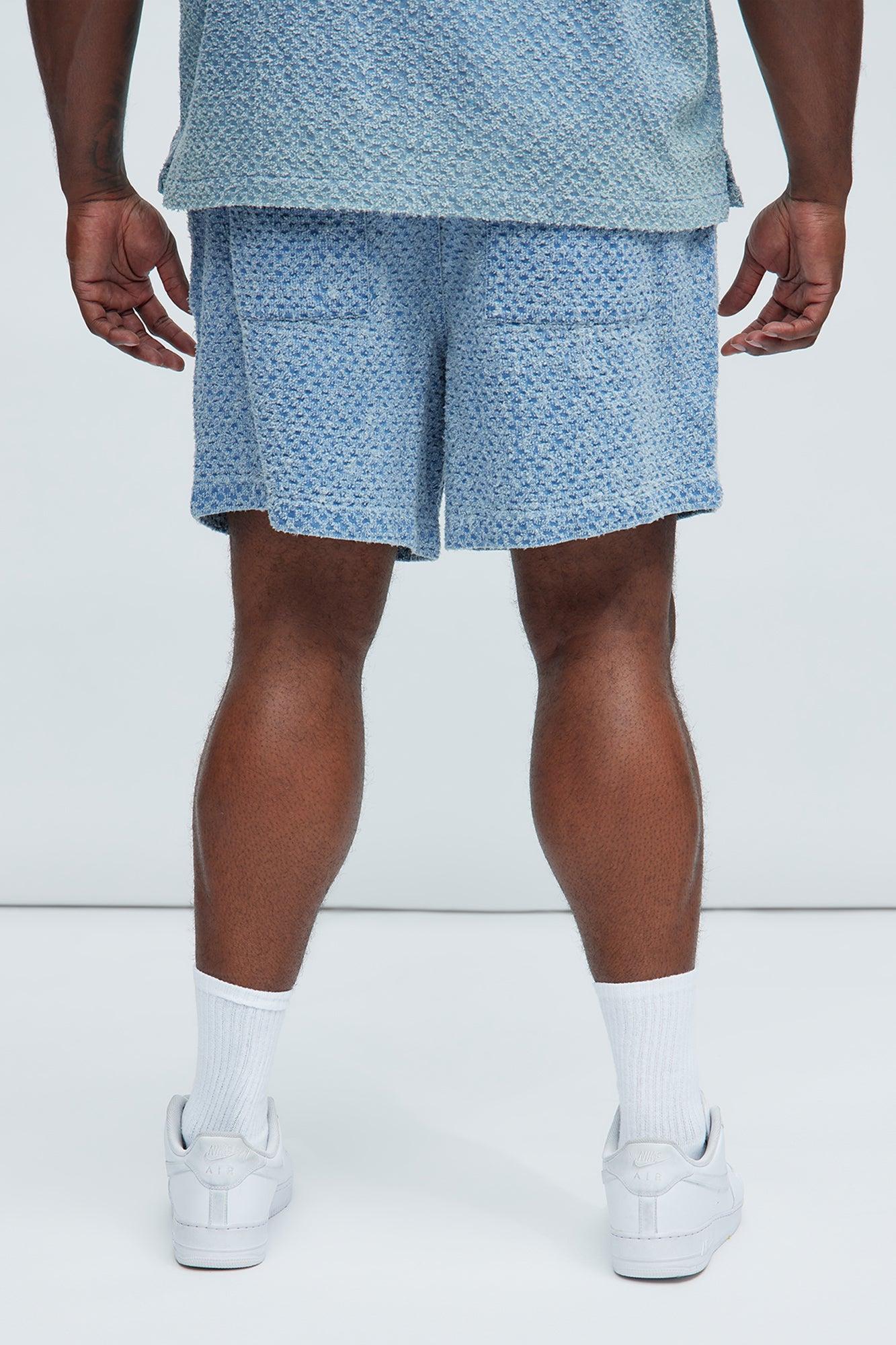 Beck Distressed Casual Shorts - Blue Wash Product Image