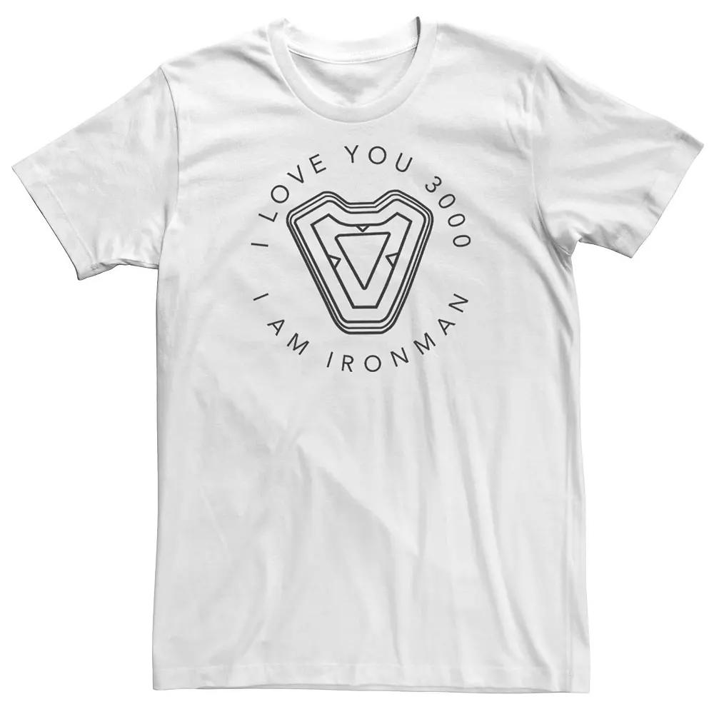 Big & Tall Marvel Avengers Endgame Iron Man I Love You 3000 Quote Circle Logo Tee, Men's,  Product Image