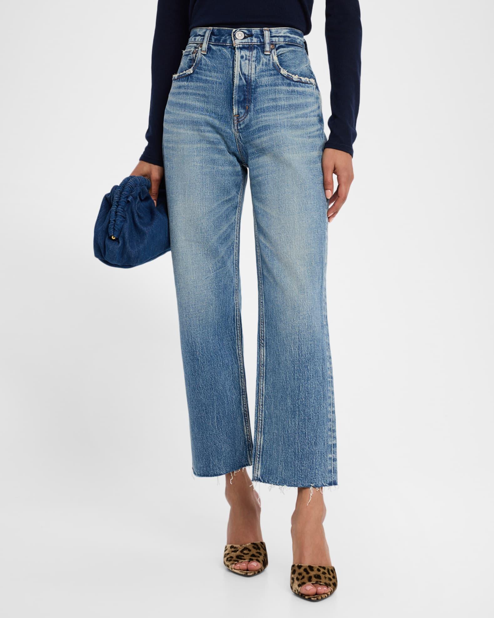 Plainedge Wide Straight Cropped Jeans Product Image