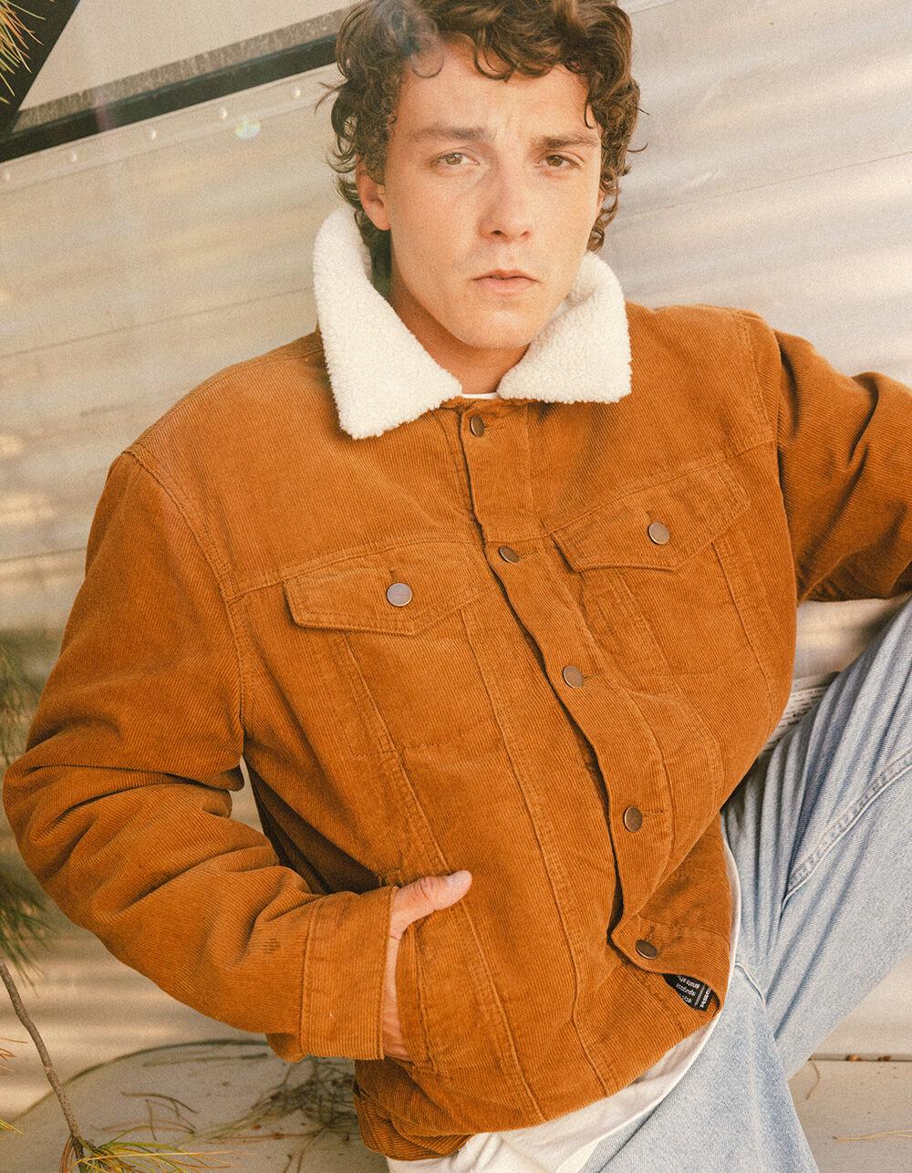 RSQ Mens Corduroy Sherpa Trucker Jacket - TAN Product Image