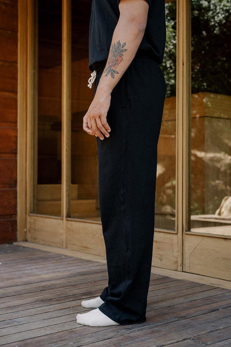 Women's Organic Straight Leg Lounge Pants in Black Product Image