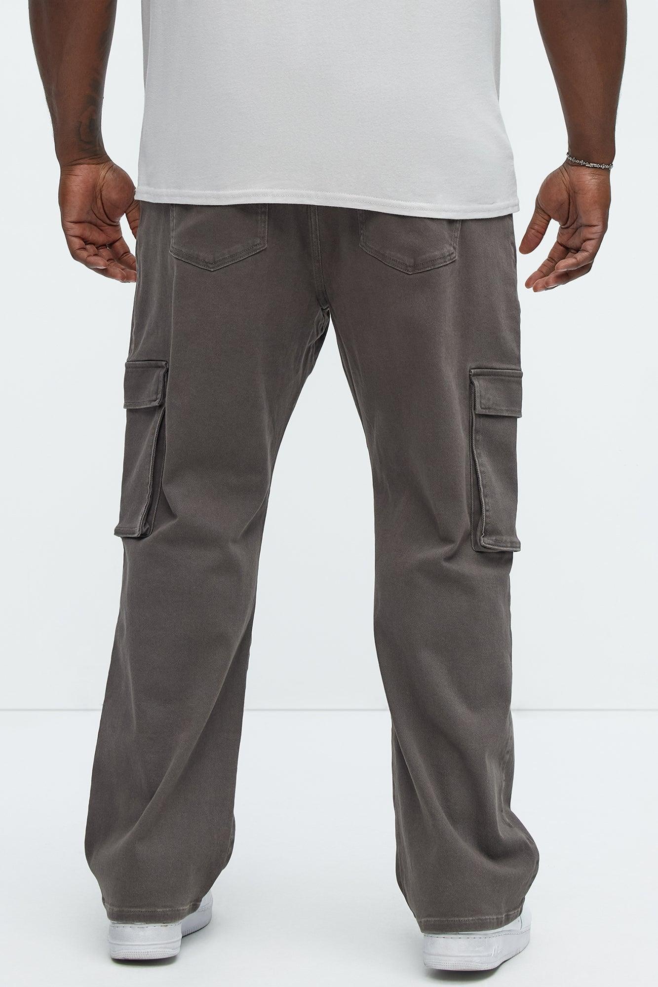 Classic Straight Cargo Jeans - Charcoal Product Image