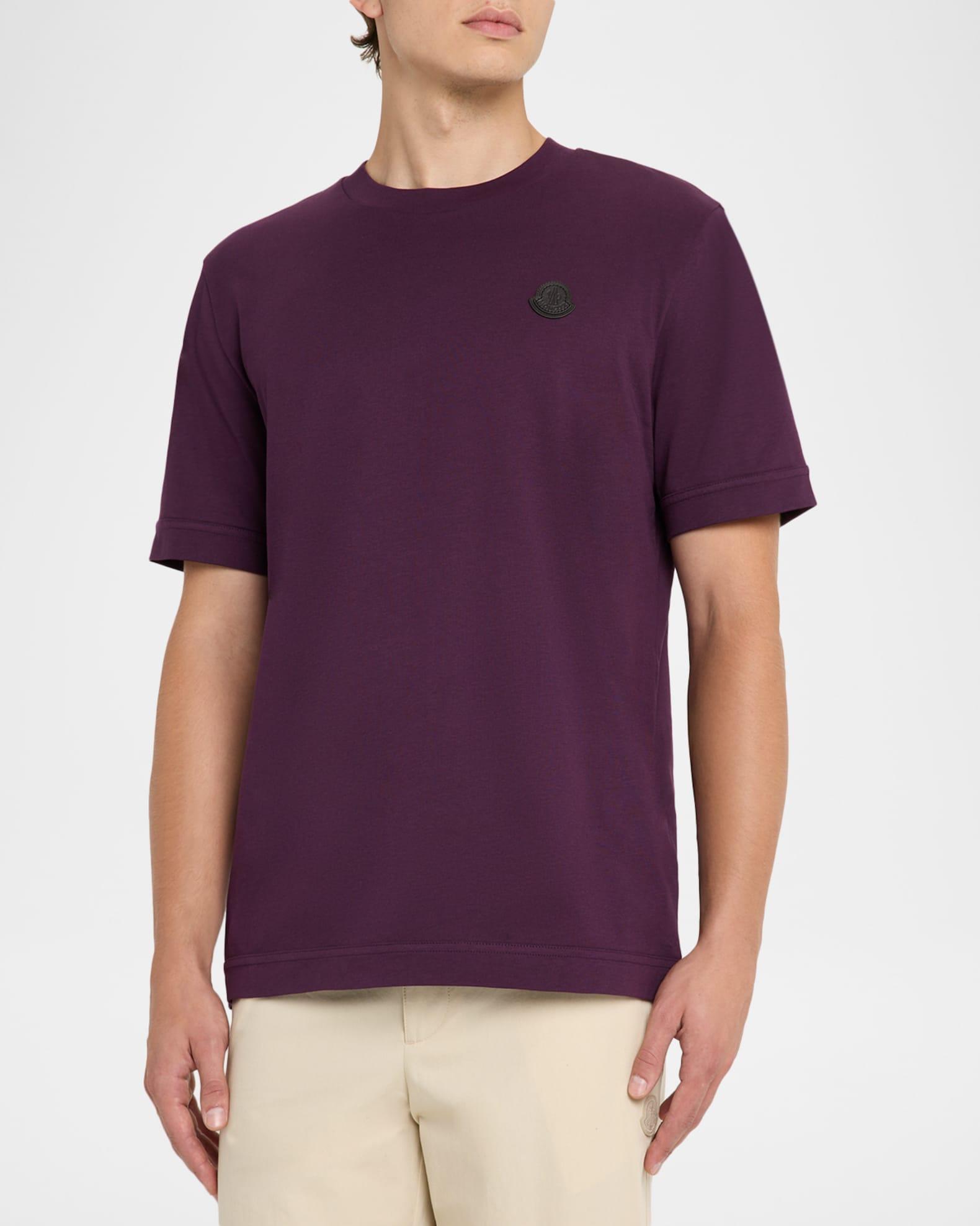 Men's Leather Logo Crewneck T-Shirt Product Image