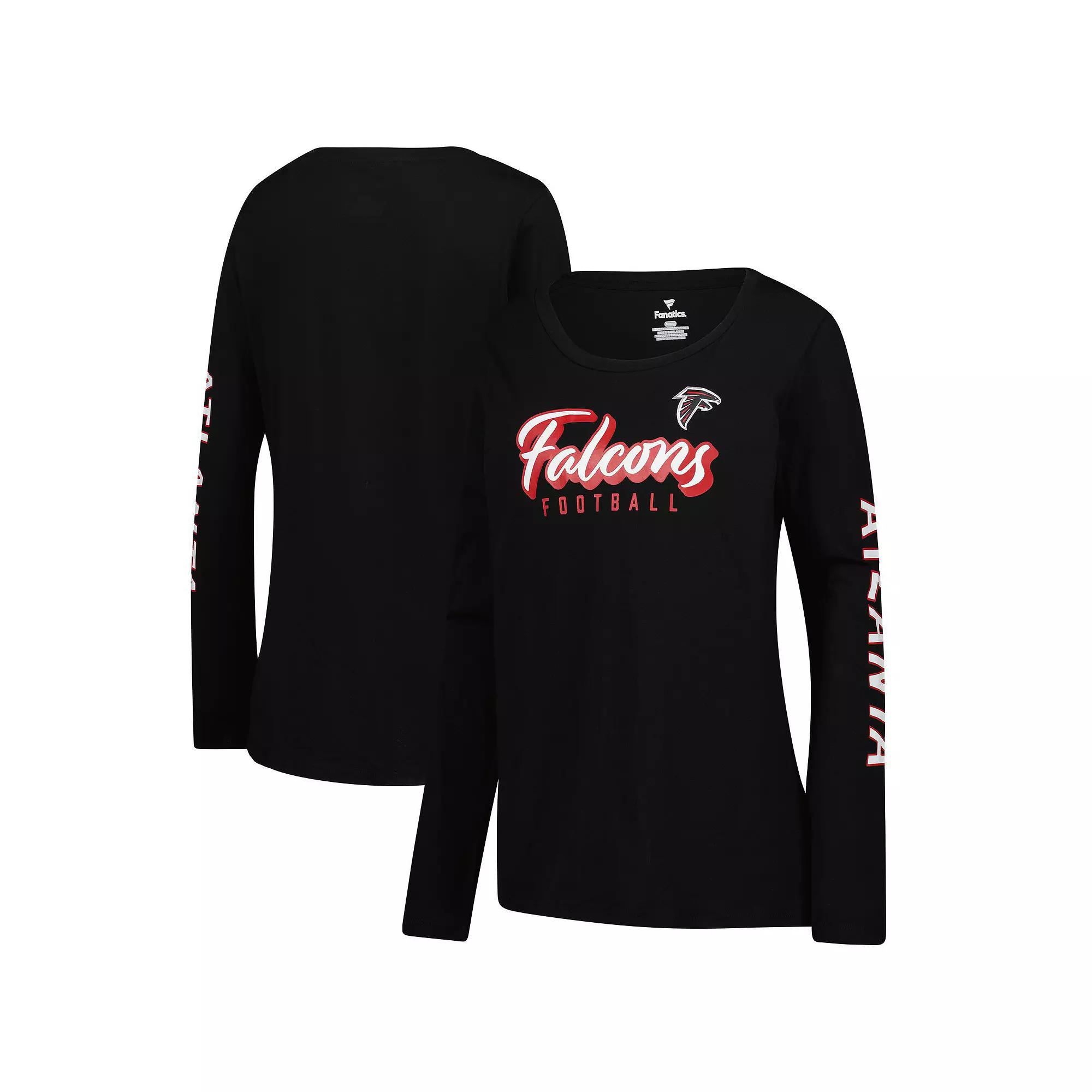 Women's Fanatics Black Atlanta Falcons Cheerleader Long Sleeve T-Shirt, Size: Medium Product Image