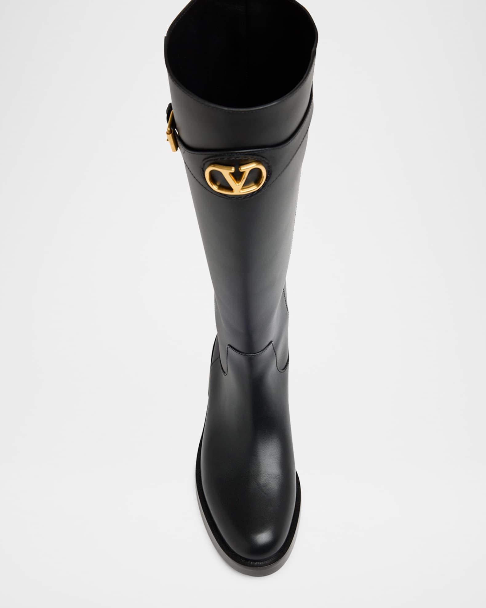 VLogo Signature Leather Boots Product Image