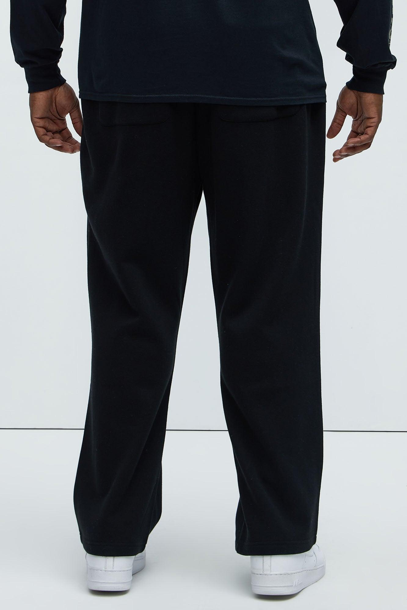 Tyson Elm Zip Hem Straight Sweatpants - Black Product Image