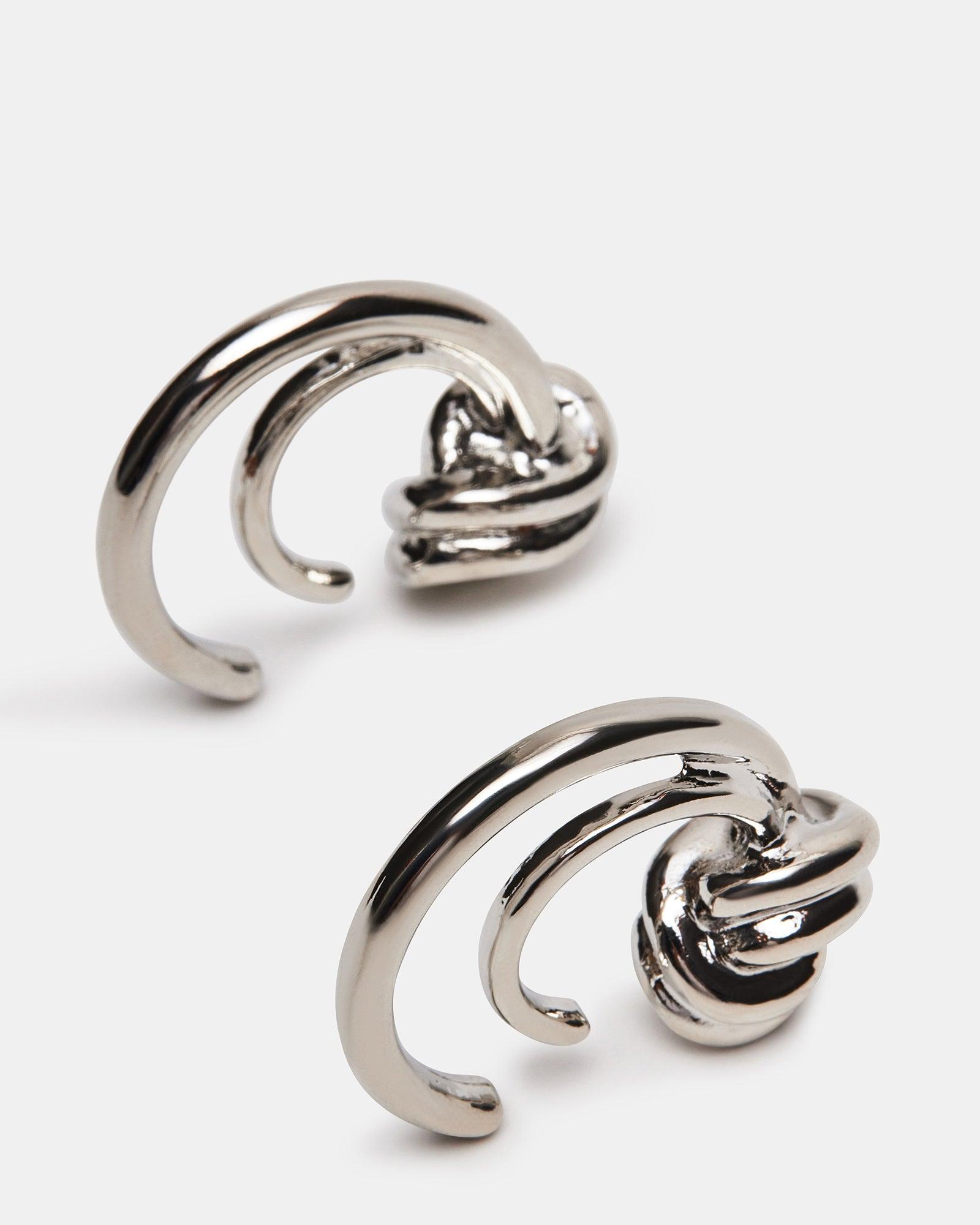 KNOT HOOP EARRINGS SILVER Female Product Image