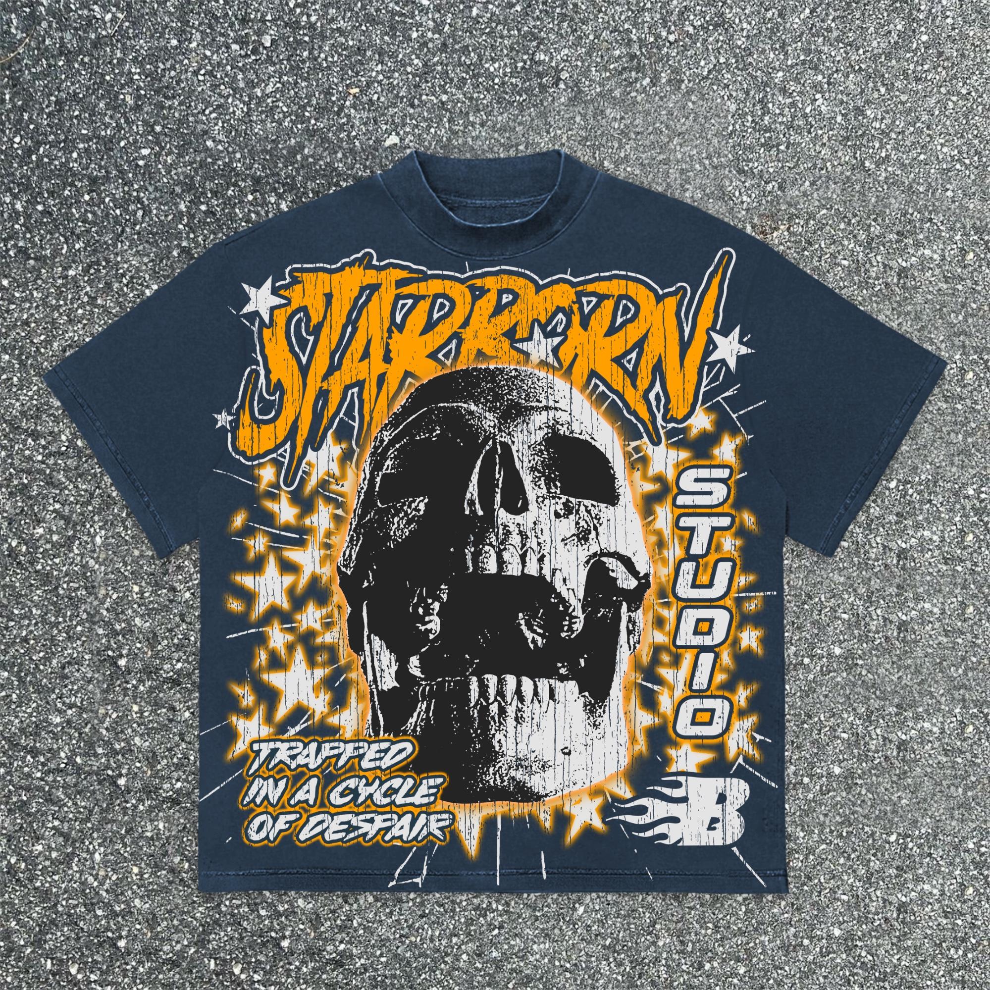 Sopula The Birth of The Star Skull Star Vintage Graphic Cotton T-Shirt Product Image