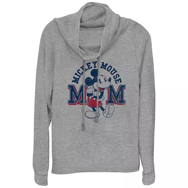 Disney's Mickey Mouse Mom Women's Cowlneck Graphic Lightweight Long Sleeve, Girl's, Size: XL, Gray Grey Product Image