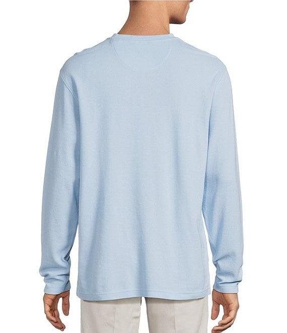 Roundtree & Yorke Long Sleeve Solid Waffle Henley Shirt Product Image