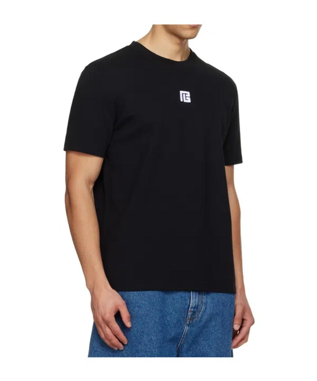 BALMAIN Logo-embroidered Crew-neck T-shirt In Black Product Image