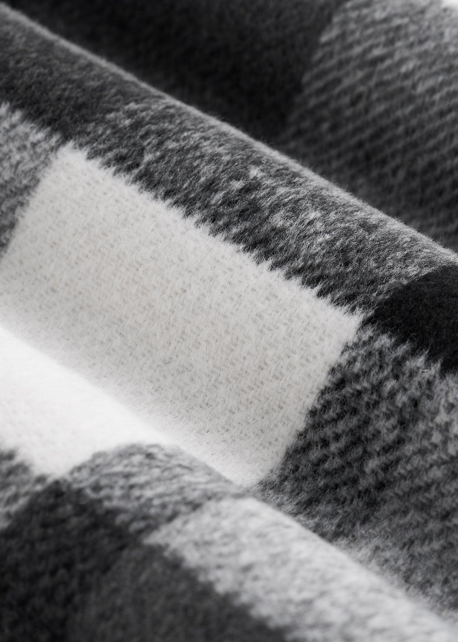 Flannel Shacket for Tall Women in Grey and Black Plaid Female Product Image