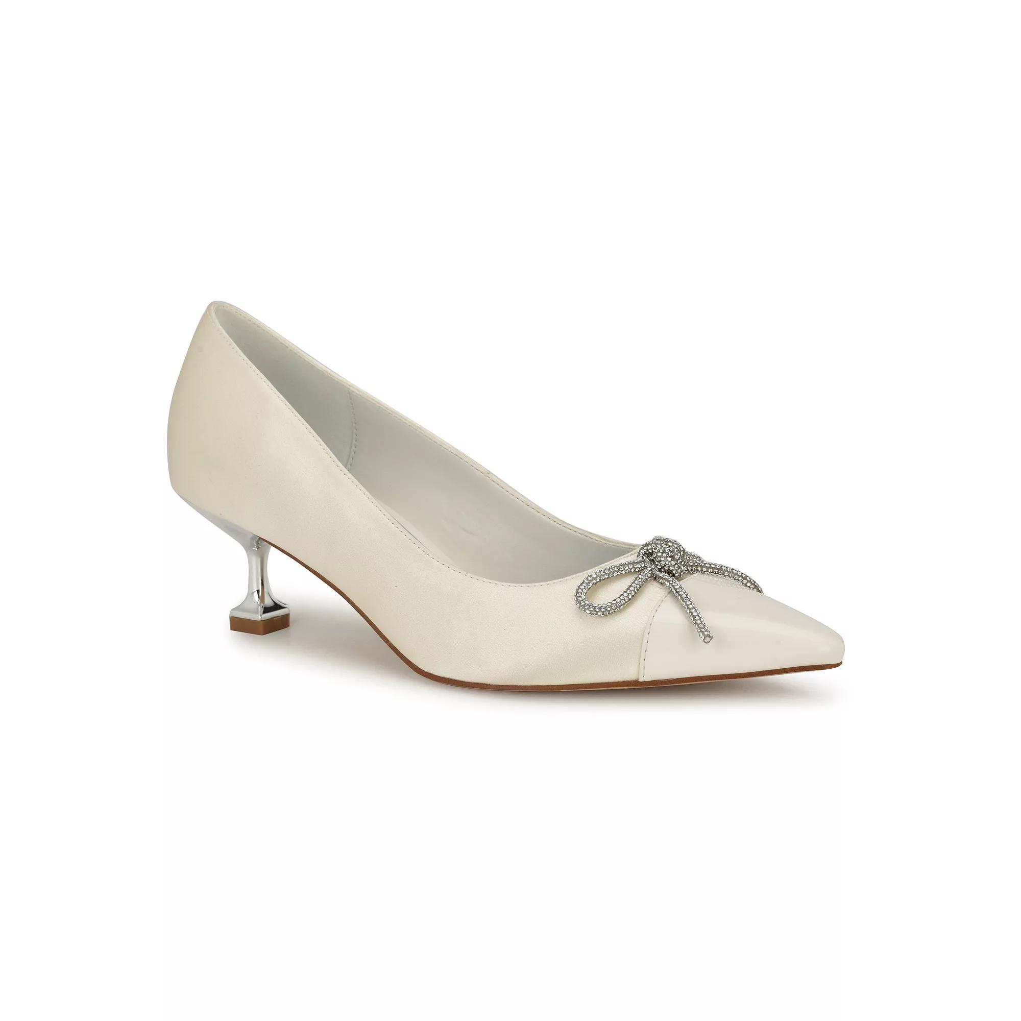 Nine West Wendon Womens Bridal Tapered Heel Slip-On Dress Pumps Product Image