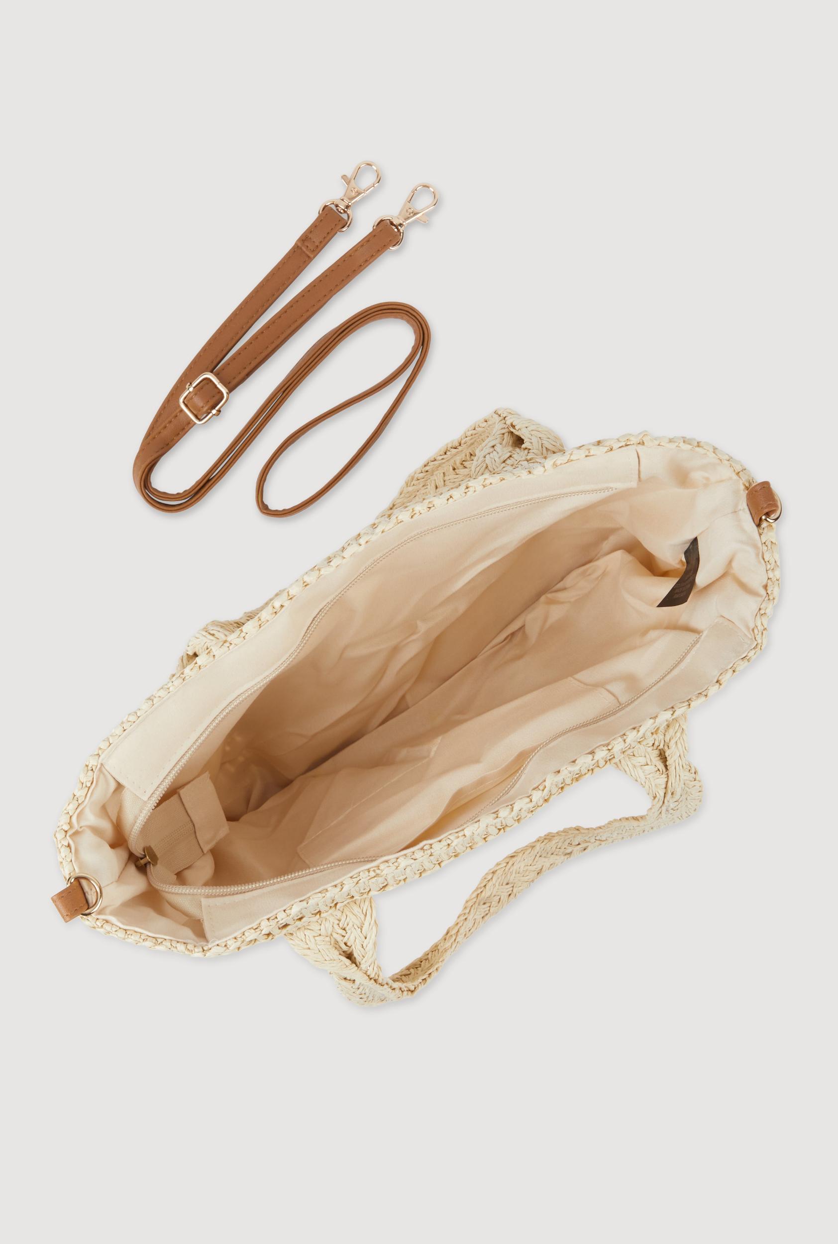 Tassel Detail Straw Tote Bag Female Product Image