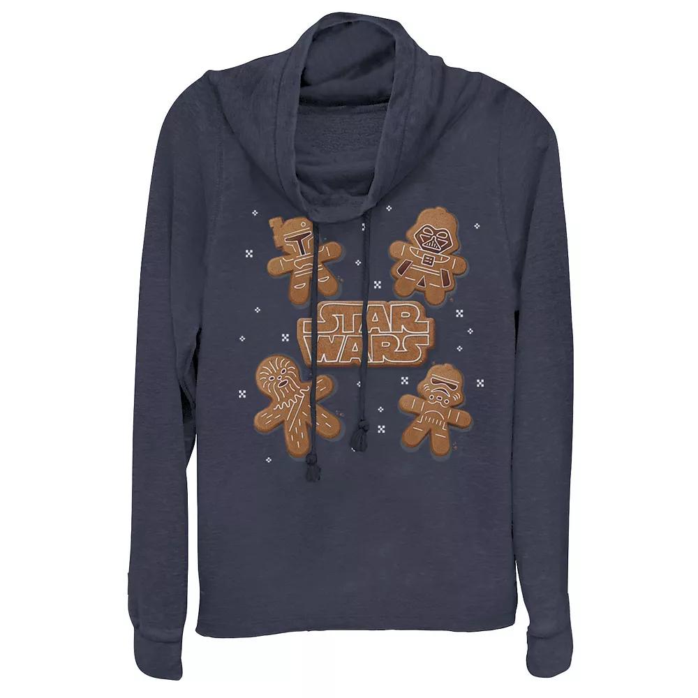 Juniors' Star Wars Gingerbread Crew Cowlneck Graphic Lightweight Long Sleeve, Girl's,  Product Image