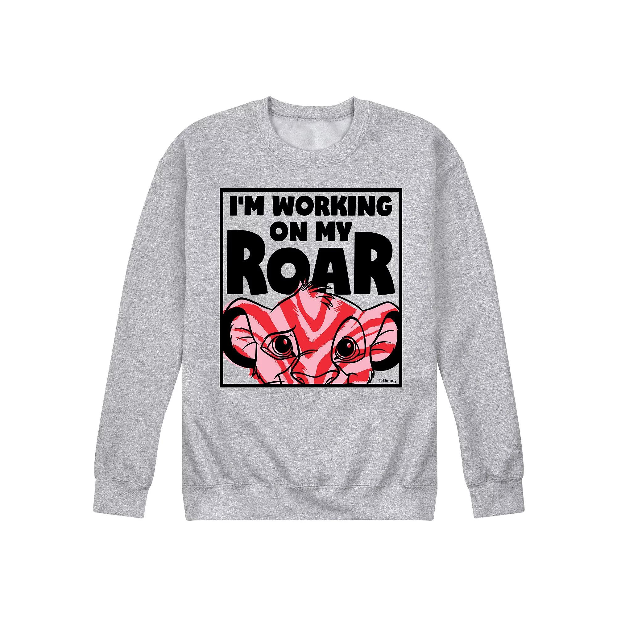 Disney's The Lion King Simba Men's Working On My Roar Fleece Sweatshirt,  Product Image